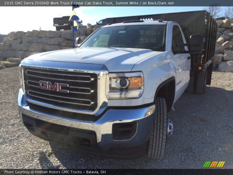 Summit White / Jet Black/Dark Ash 2015 GMC Sierra 3500HD Work Truck Regular Cab Stake Truck