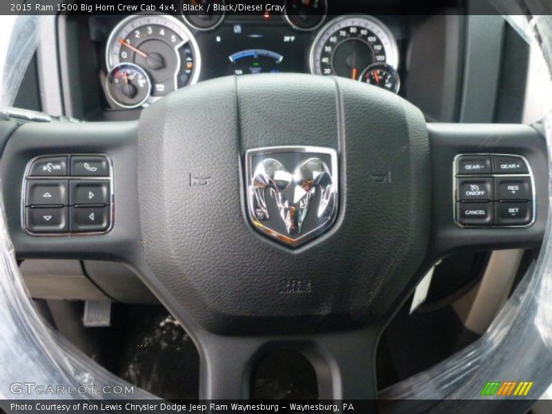 Black / Black/Diesel Gray 2015 Ram 1500 Big Horn Crew Cab 4x4