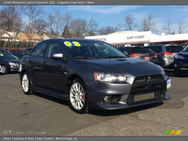 Graphite Gray Pearl / Black 2008 Mitsubishi Lancer Evolution GSR