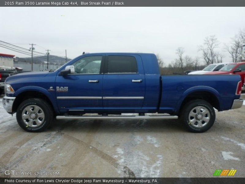  2015 3500 Laramie Mega Cab 4x4 Blue Streak Pearl