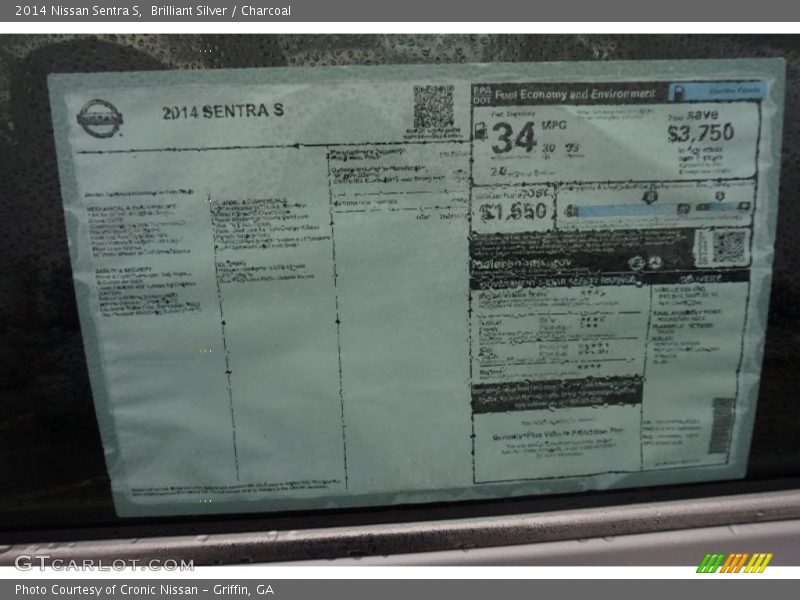 Brilliant Silver / Charcoal 2014 Nissan Sentra S