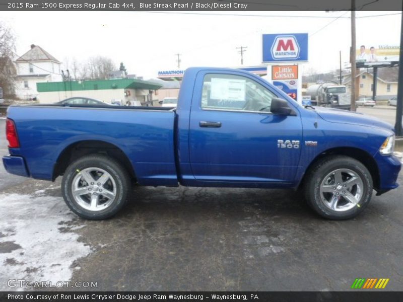 Blue Streak Pearl / Black/Diesel Gray 2015 Ram 1500 Express Regular Cab 4x4