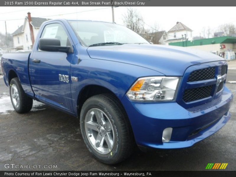 Blue Streak Pearl / Black/Diesel Gray 2015 Ram 1500 Express Regular Cab 4x4