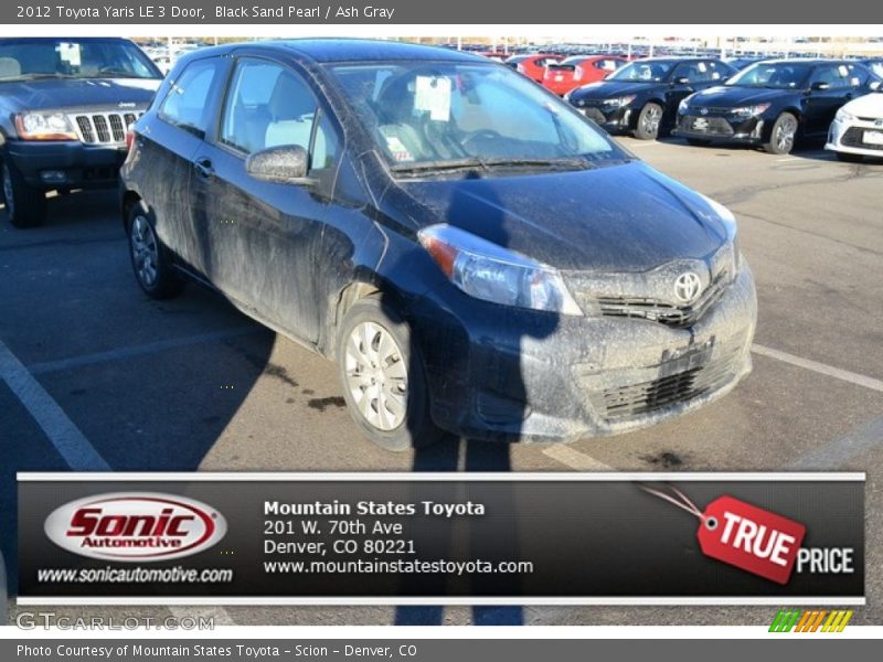 Black Sand Pearl / Ash Gray 2012 Toyota Yaris LE 3 Door