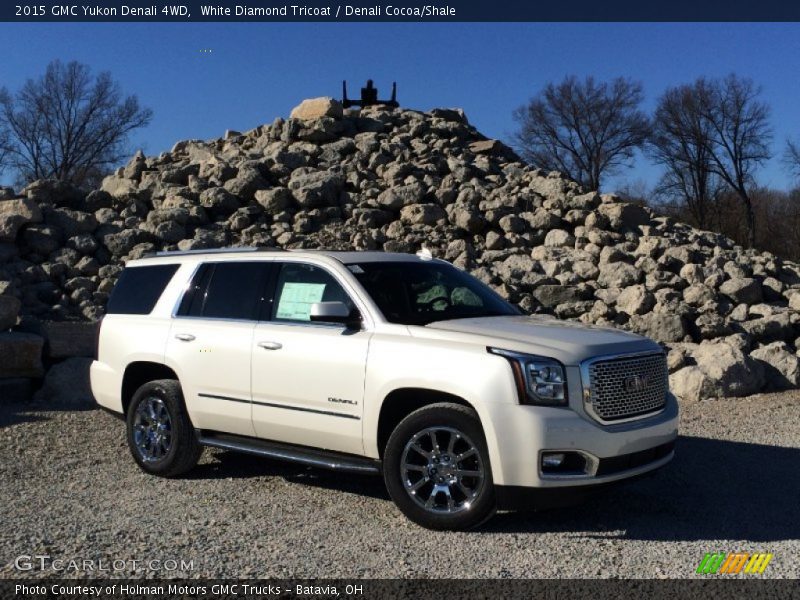 White Diamond Tricoat / Denali Cocoa/Shale 2015 GMC Yukon Denali 4WD