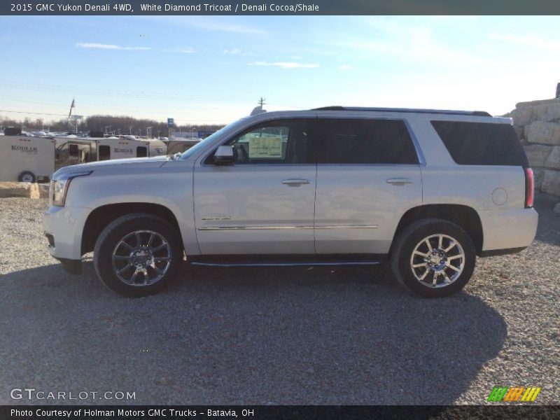 White Diamond Tricoat / Denali Cocoa/Shale 2015 GMC Yukon Denali 4WD