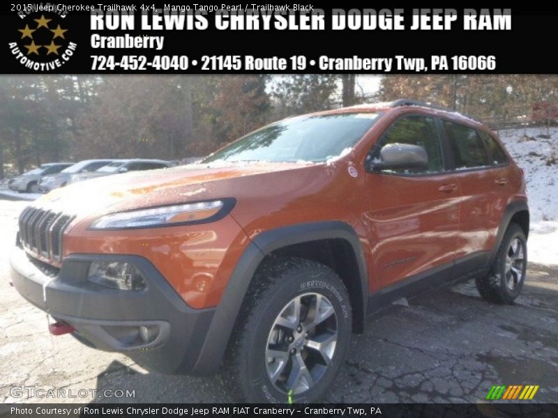 Mango Tango Pearl / Trailhawk Black 2015 Jeep Cherokee Trailhawk 4x4