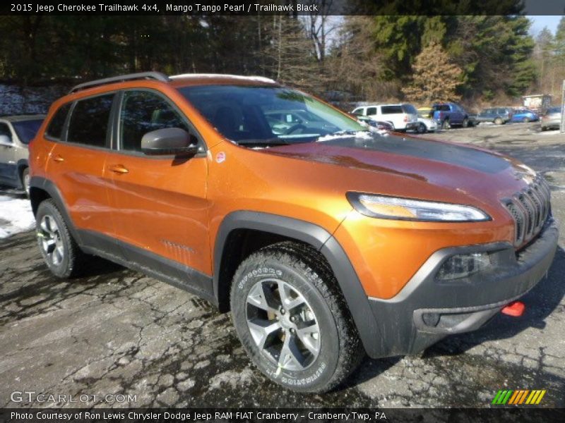 Mango Tango Pearl / Trailhawk Black 2015 Jeep Cherokee Trailhawk 4x4