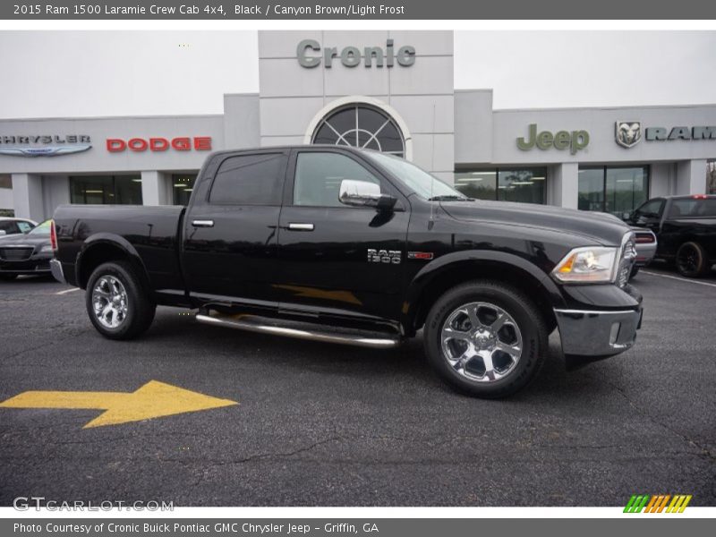 Black / Canyon Brown/Light Frost 2015 Ram 1500 Laramie Crew Cab 4x4