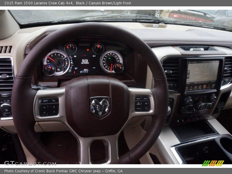 Black / Canyon Brown/Light Frost 2015 Ram 1500 Laramie Crew Cab 4x4