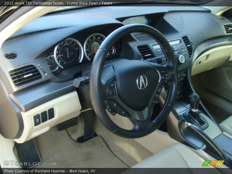 Crystal Black Pearl / Taupe 2012 Acura TSX Technology Sedan