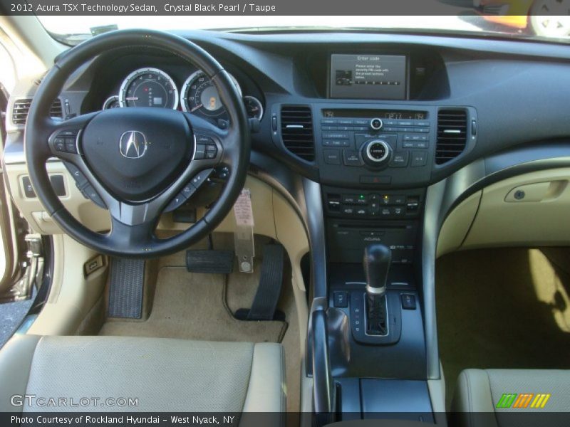 Crystal Black Pearl / Taupe 2012 Acura TSX Technology Sedan