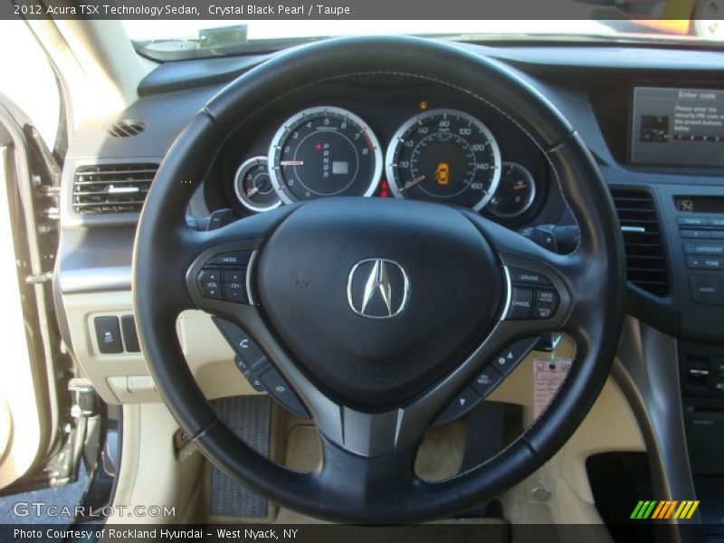 Crystal Black Pearl / Taupe 2012 Acura TSX Technology Sedan