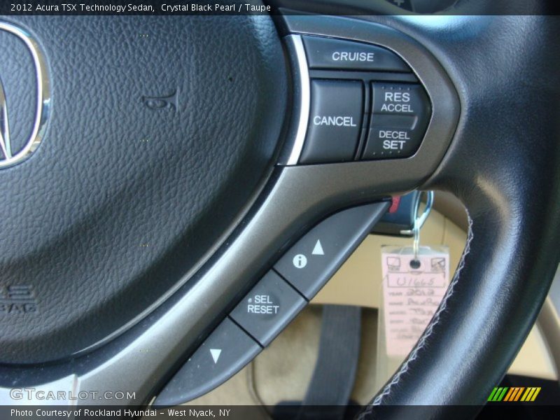 Crystal Black Pearl / Taupe 2012 Acura TSX Technology Sedan