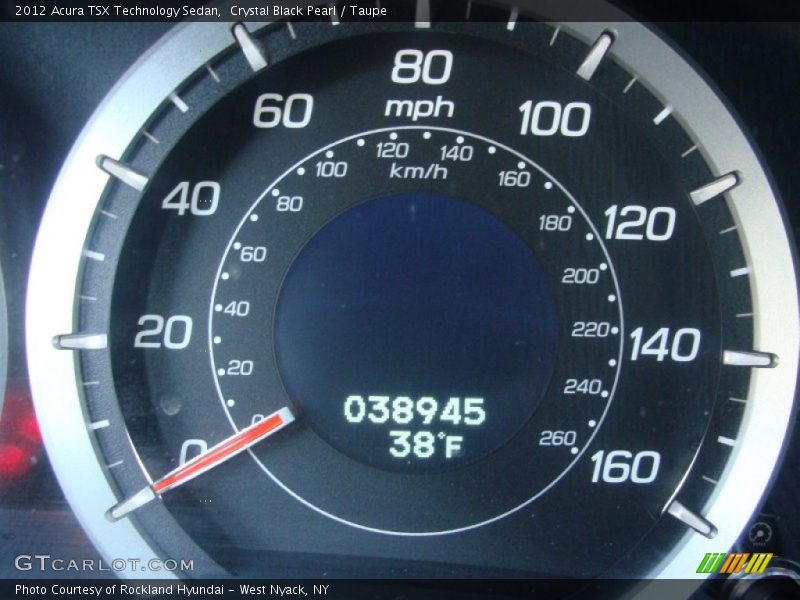 Crystal Black Pearl / Taupe 2012 Acura TSX Technology Sedan