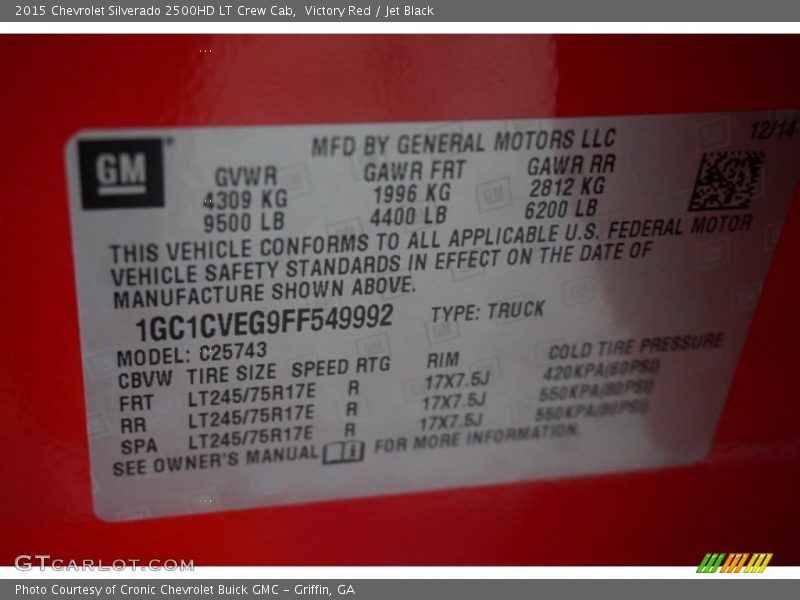 Victory Red / Jet Black 2015 Chevrolet Silverado 2500HD LT Crew Cab