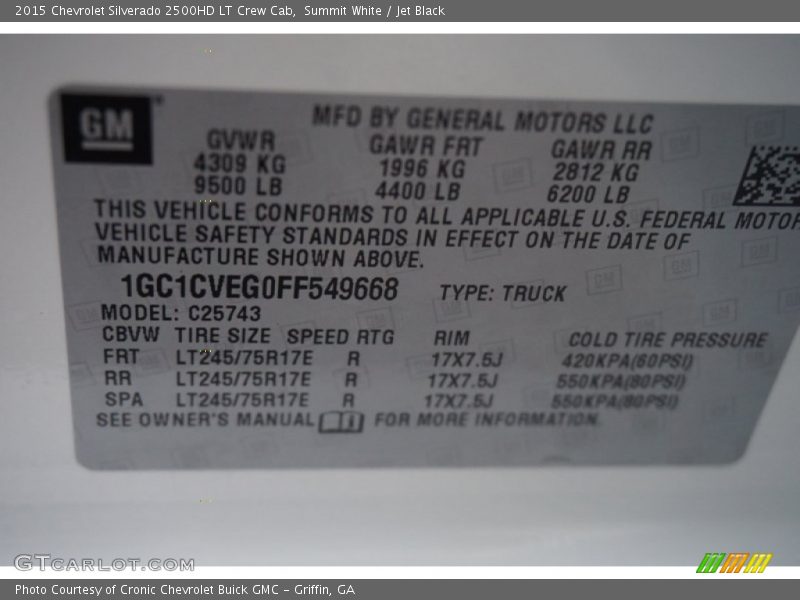 Summit White / Jet Black 2015 Chevrolet Silverado 2500HD LT Crew Cab