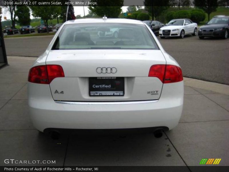 Arctic White / Beige 2006 Audi A4 2.0T quattro Sedan