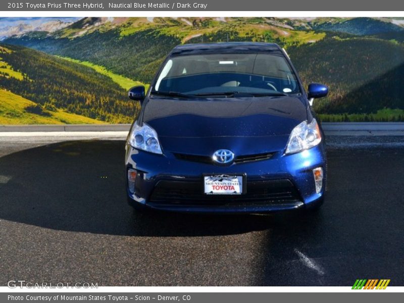 Nautical Blue Metallic / Dark Gray 2015 Toyota Prius Three Hybrid