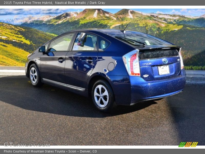 Nautical Blue Metallic / Dark Gray 2015 Toyota Prius Three Hybrid