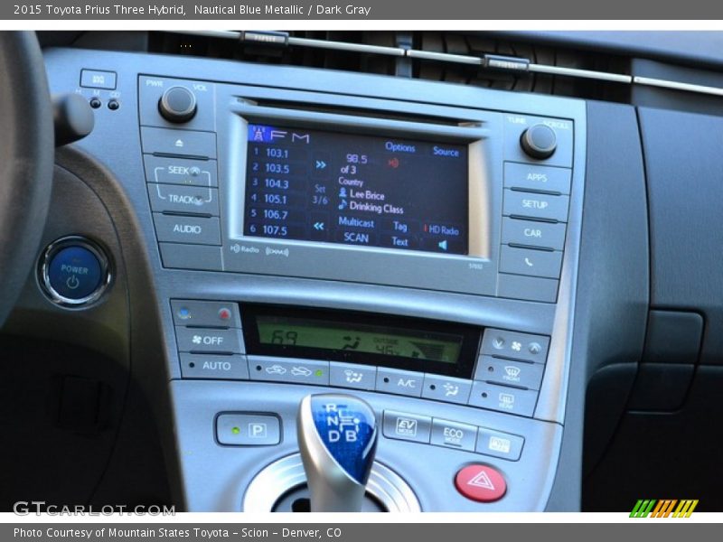 Nautical Blue Metallic / Dark Gray 2015 Toyota Prius Three Hybrid