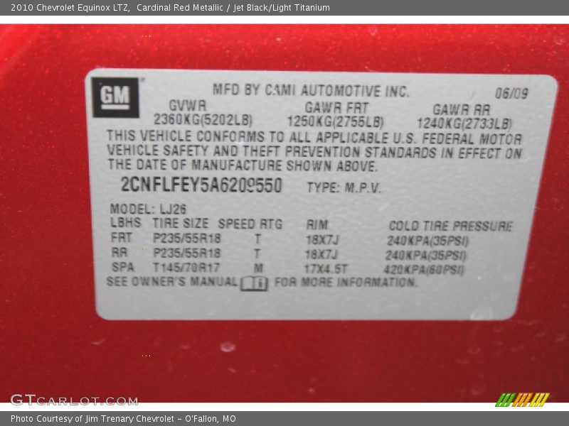 Cardinal Red Metallic / Jet Black/Light Titanium 2010 Chevrolet Equinox LTZ