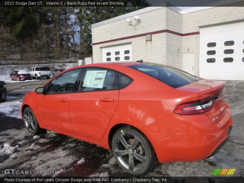 Vitamin C / Black/Ruby Red Accent Stitching 2015 Dodge Dart GT