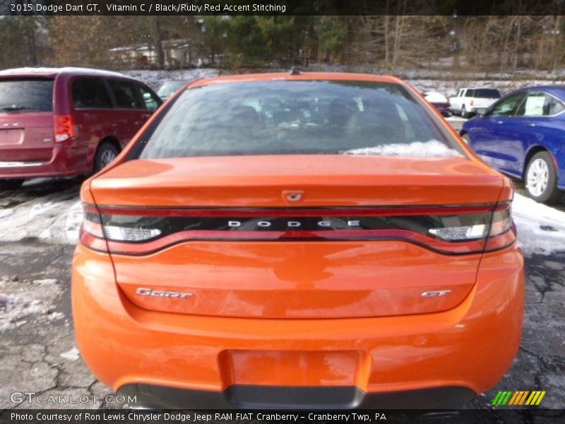 Vitamin C / Black/Ruby Red Accent Stitching 2015 Dodge Dart GT