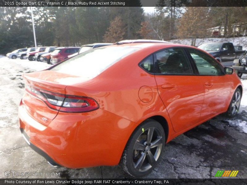 Vitamin C / Black/Ruby Red Accent Stitching 2015 Dodge Dart GT