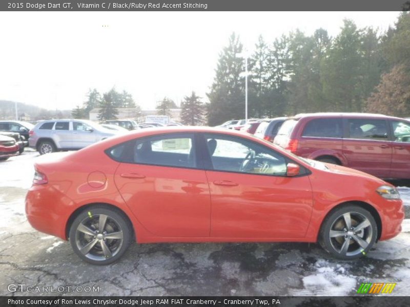 Vitamin C / Black/Ruby Red Accent Stitching 2015 Dodge Dart GT