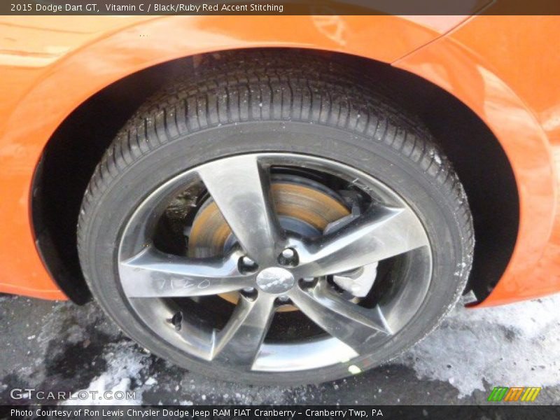 Vitamin C / Black/Ruby Red Accent Stitching 2015 Dodge Dart GT