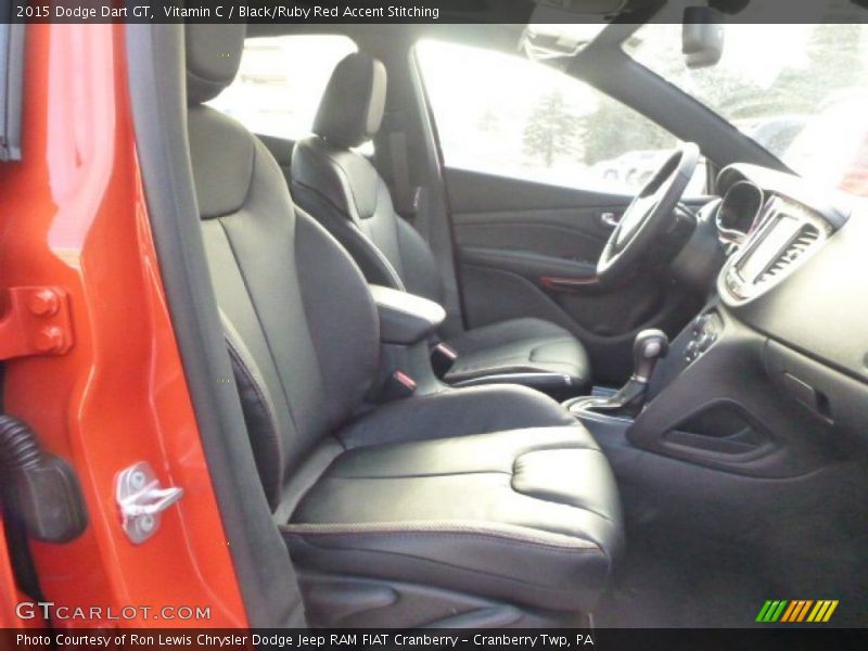 Vitamin C / Black/Ruby Red Accent Stitching 2015 Dodge Dart GT