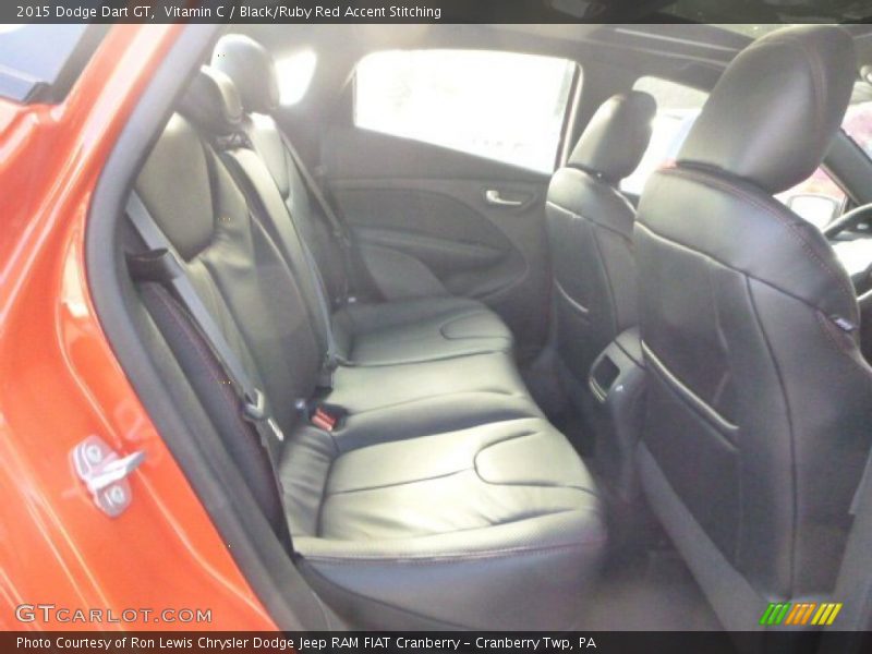 Vitamin C / Black/Ruby Red Accent Stitching 2015 Dodge Dart GT