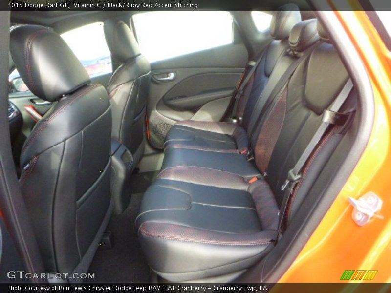 Vitamin C / Black/Ruby Red Accent Stitching 2015 Dodge Dart GT