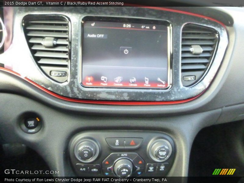 Vitamin C / Black/Ruby Red Accent Stitching 2015 Dodge Dart GT