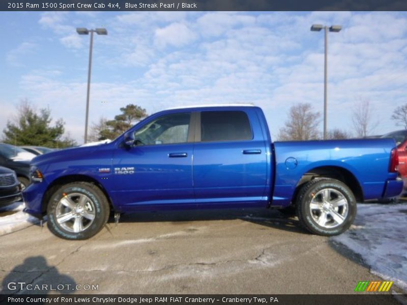 Blue Streak Pearl / Black 2015 Ram 1500 Sport Crew Cab 4x4