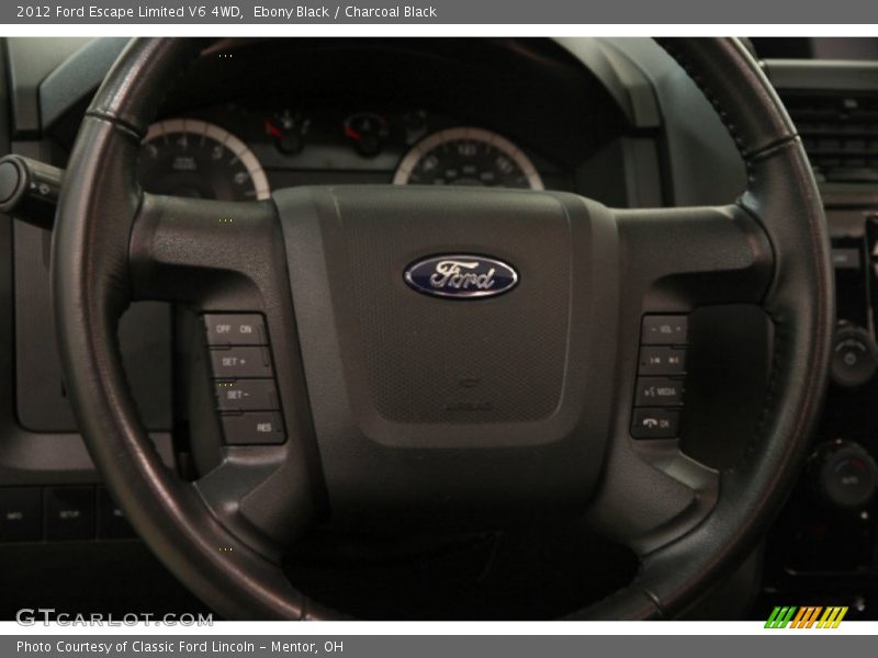 Ebony Black / Charcoal Black 2012 Ford Escape Limited V6 4WD