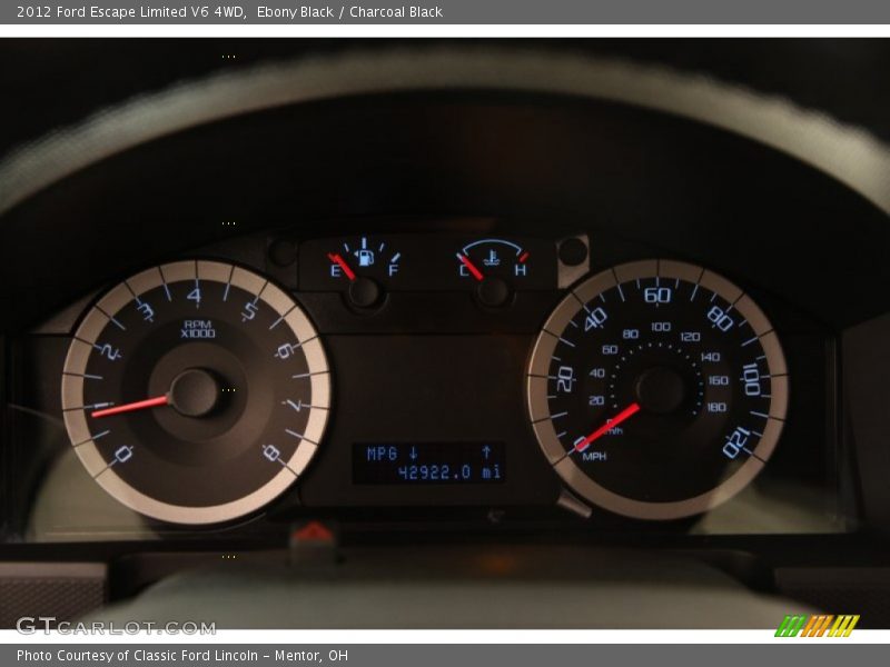 Ebony Black / Charcoal Black 2012 Ford Escape Limited V6 4WD