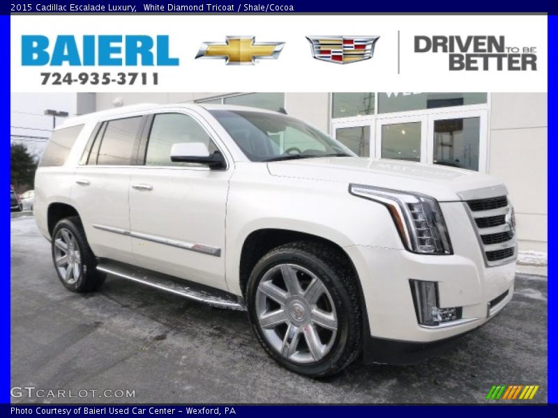 White Diamond Tricoat / Shale/Cocoa 2015 Cadillac Escalade Luxury