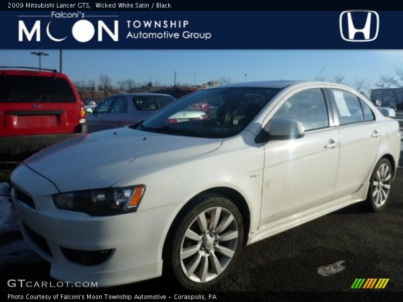 Wicked White Satin / Black 2009 Mitsubishi Lancer GTS