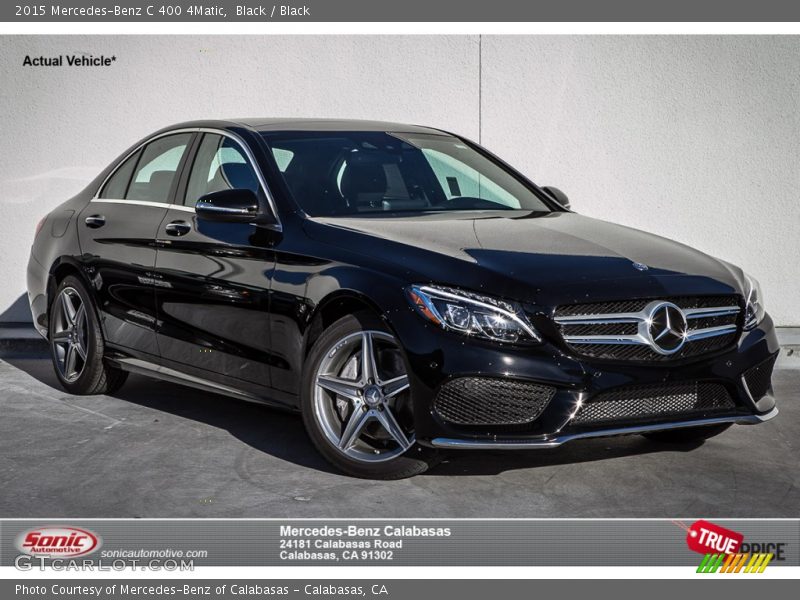 Black / Black 2015 Mercedes-Benz C 400 4Matic