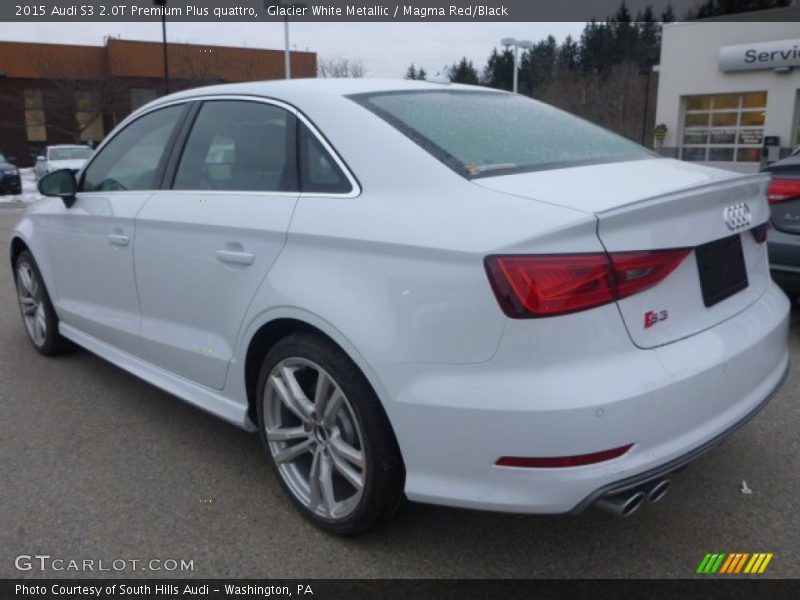 Glacier White Metallic / Magma Red/Black 2015 Audi S3 2.0T Premium Plus quattro