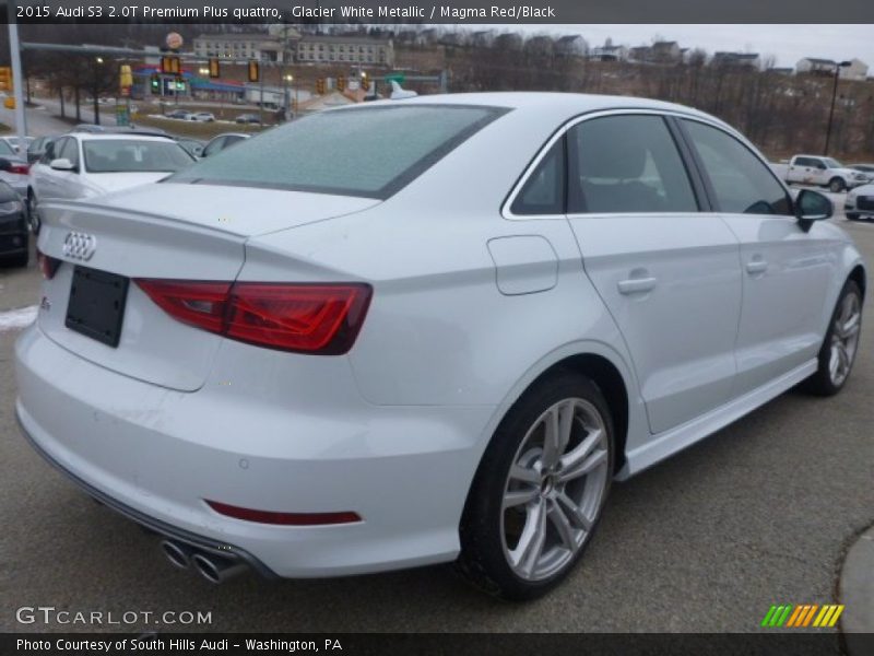 Glacier White Metallic / Magma Red/Black 2015 Audi S3 2.0T Premium Plus quattro