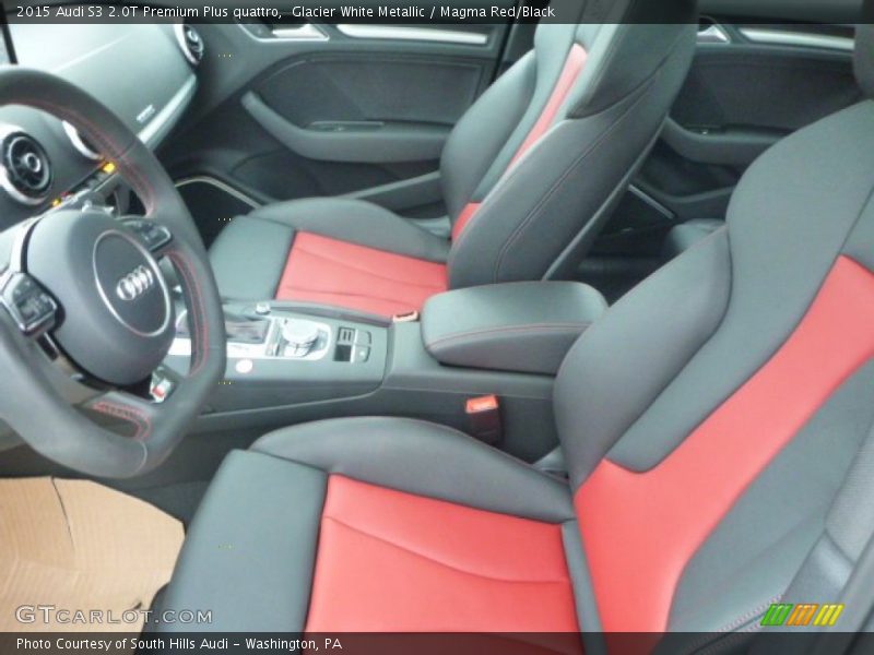Glacier White Metallic / Magma Red/Black 2015 Audi S3 2.0T Premium Plus quattro