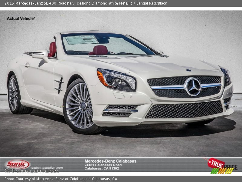 designo Diamond White Metallic / Bengal Red/Black 2015 Mercedes-Benz SL 400 Roadster