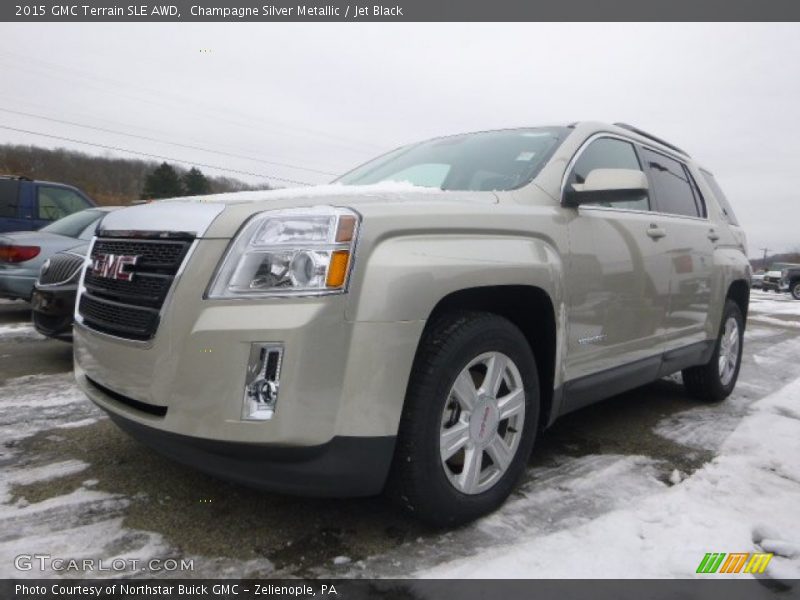 Champagne Silver Metallic / Jet Black 2015 GMC Terrain SLE AWD