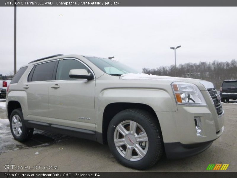 Champagne Silver Metallic / Jet Black 2015 GMC Terrain SLE AWD