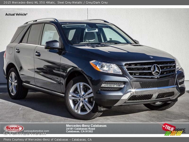 Steel Grey Metallic / Grey/Dark Grey 2015 Mercedes-Benz ML 350 4Matic