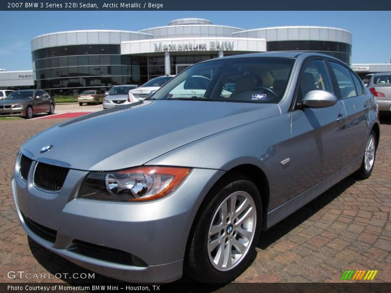 Arctic Metallic / Beige 2007 BMW 3 Series 328i Sedan