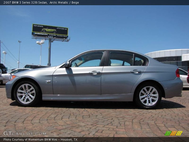 Arctic Metallic / Beige 2007 BMW 3 Series 328i Sedan